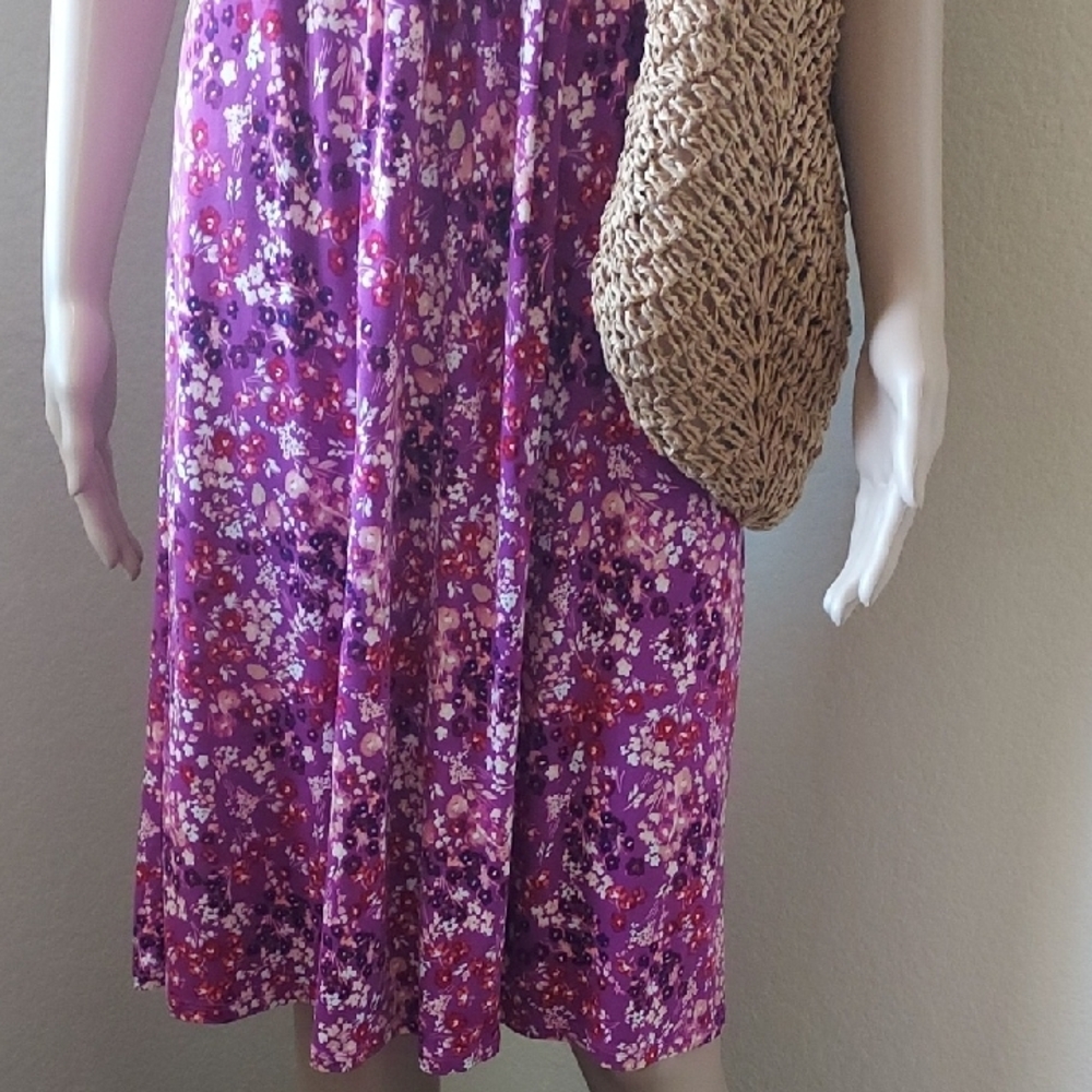 St. John's Bay Purple Floral Dress - Picture 2 of 4